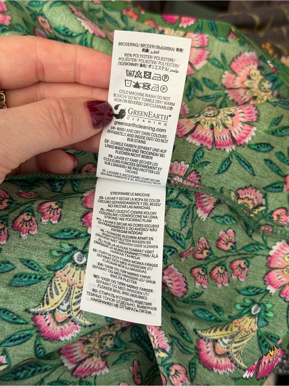 Boden Rhea Embroidered Floral Midi Dress Green Pink US 4P Petite - Picture 9 of 9